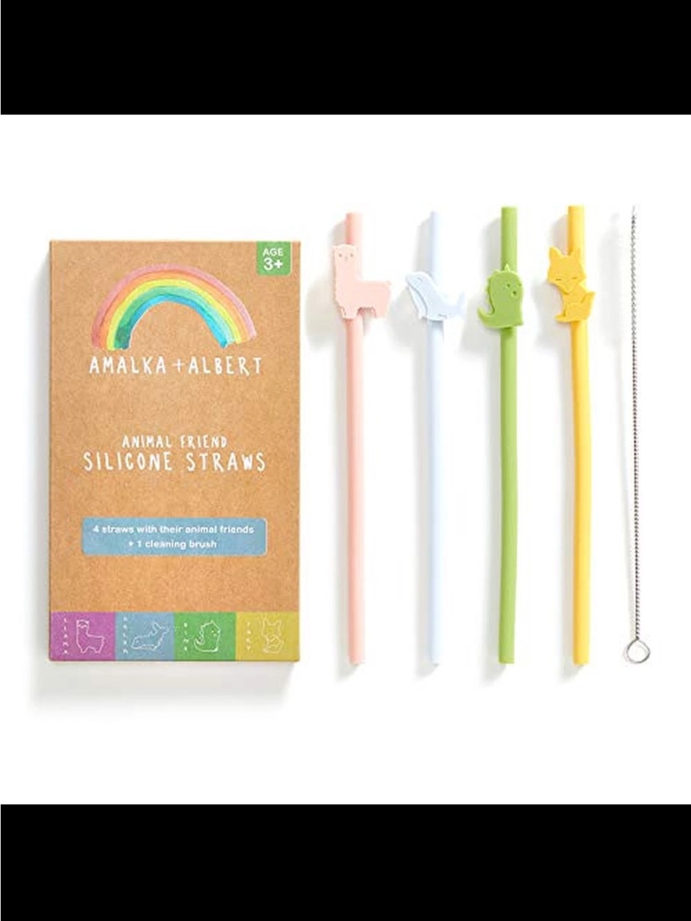 Kids Silicone Straw Set - Pastel Pink, Blue, Green, Yellow
